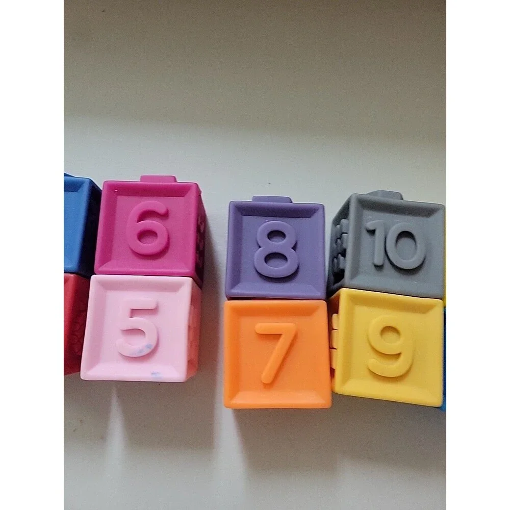 10 Replacement rubber Silicone Soft‎ Stacking Blocks Incomplete Set toddler